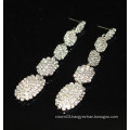 New Promotion Bridal Elegant Silver Hanging Crystal Stud Earrings